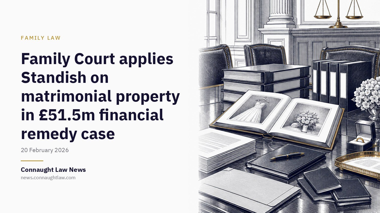 Family Court applies Standish on matrimonial property in £51.5m financial remedy case