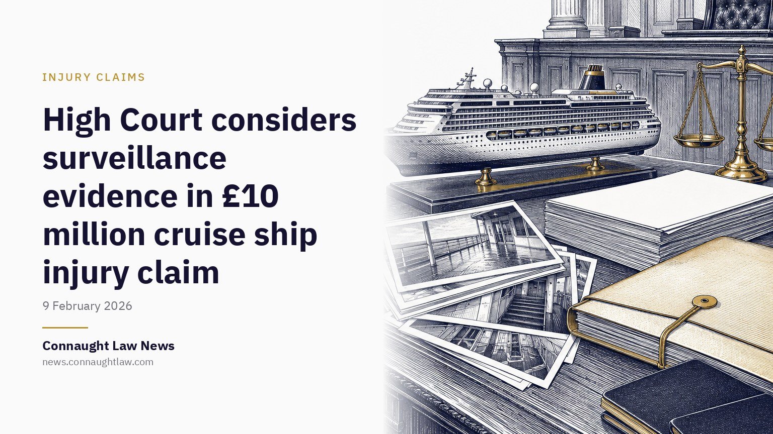 High Court considers surveillance evidence in £10 million cruise ship injury claim