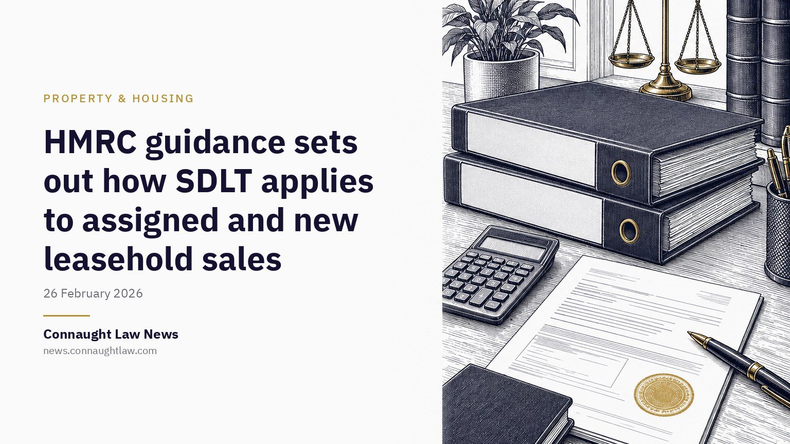 HMRC guidance sets out how SDLT applies to assigned and new leasehold sales