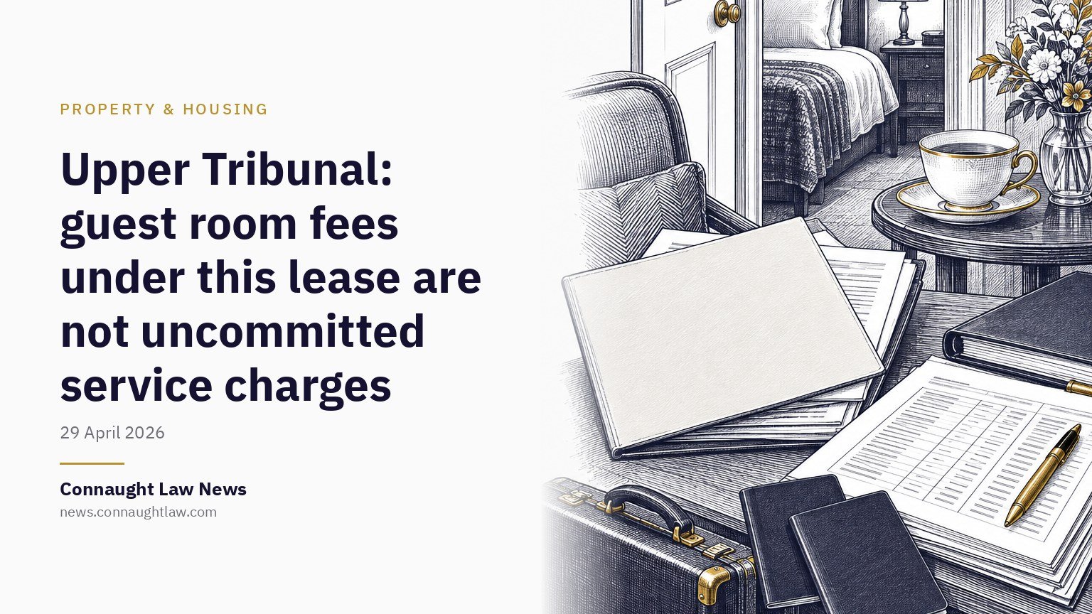 Upper Tribunal: guest room fees under this lease are not uncommitted service charges