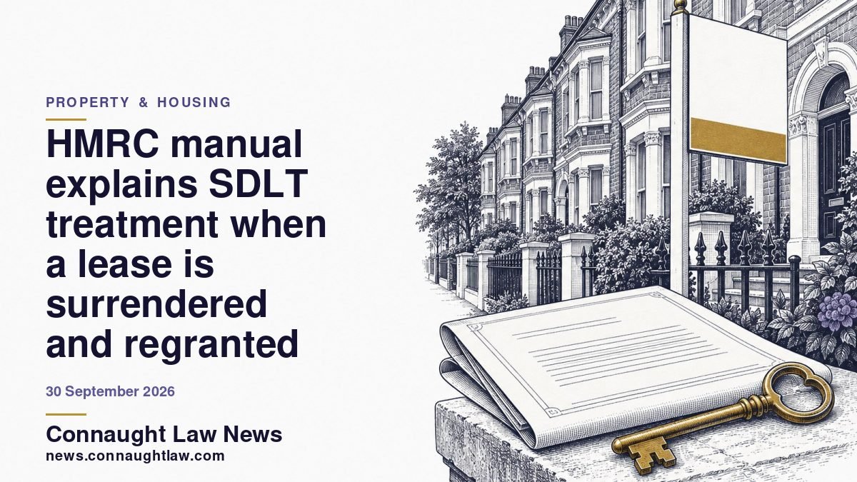 HMRC manual explains SDLT treatment when a lease is surrendered and regranted