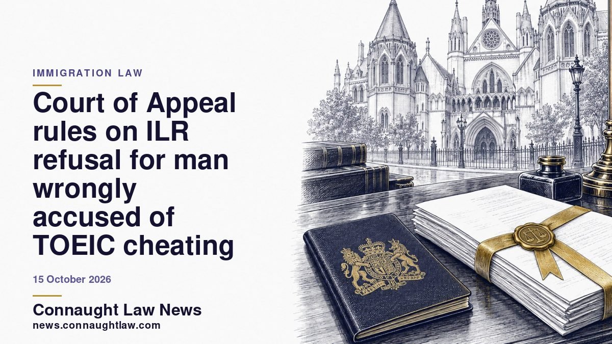 Court of Appeal rules on ILR refusal for man wrongly accused of TOEIC cheating